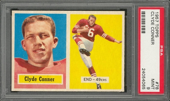 1957 Topps Football #78 Clyde Conner – PSA MINT 9
